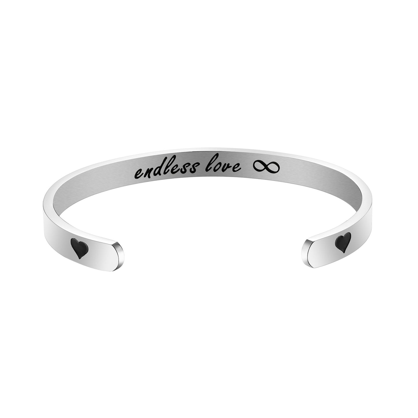 JNB/3020/Inspirational Engraved Stainless Steel Cuff Bracelet Personalized Gift