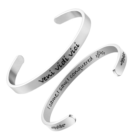 JNB/3021/Inspirational Engraved Stainless Steel Cuff Bracelet Personalized Gift