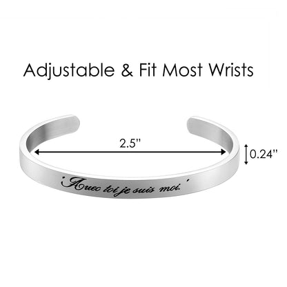 JNB/3022/Inspirational Engraved Stainless Steel Cuff Bracelet Personalized Gift