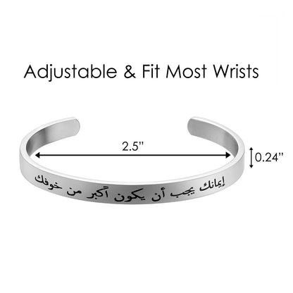 JNB/3023/Inspirational Engraved Stainless Steel Cuff Bracelet Personalized Gift