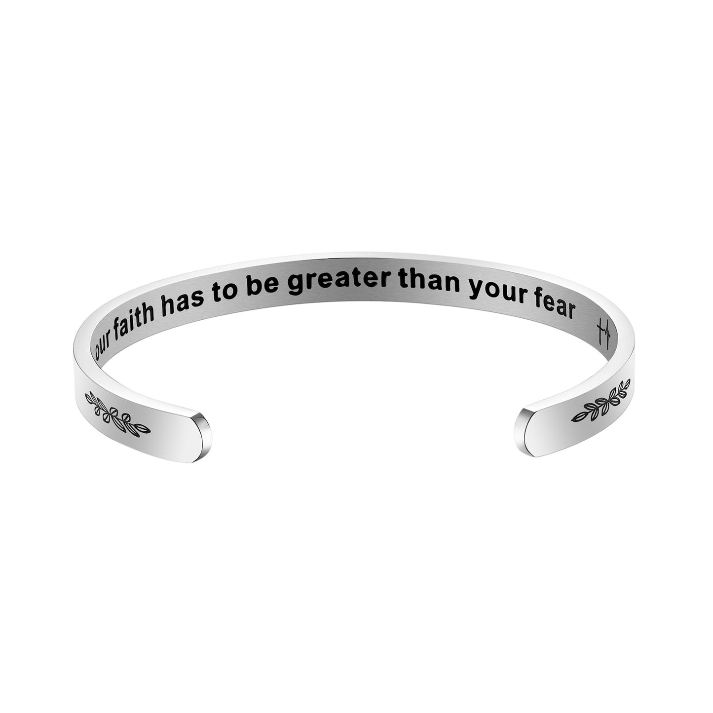 JNB/3023/Inspirational Engraved Stainless Steel Cuff Bracelet Personalized Gift