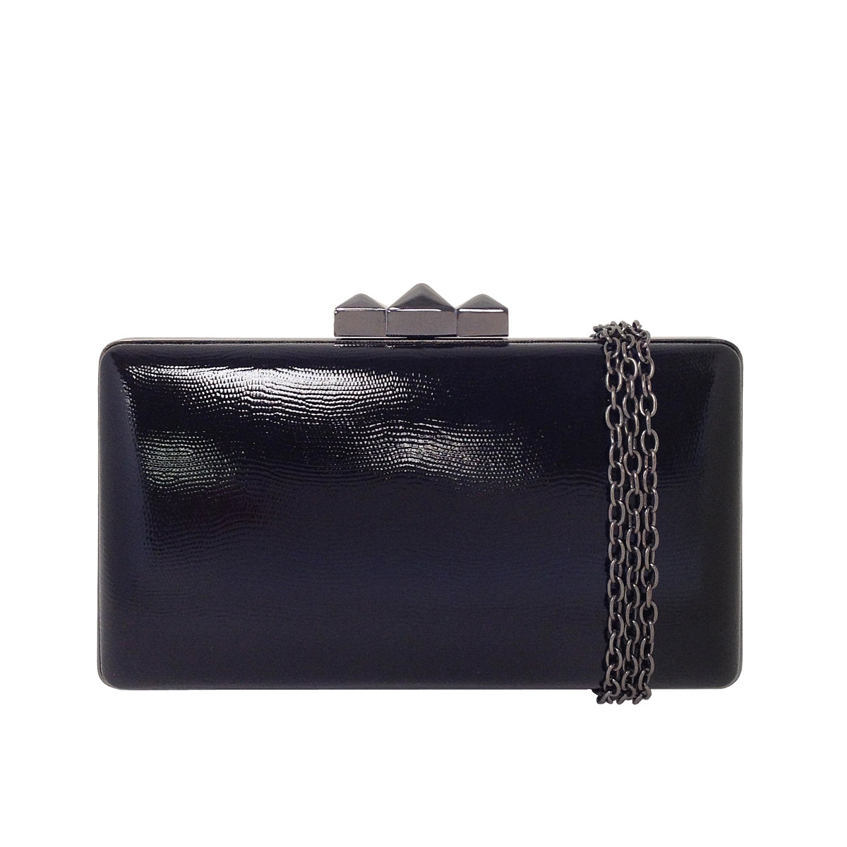 Metallic Hard Case Box Clutch