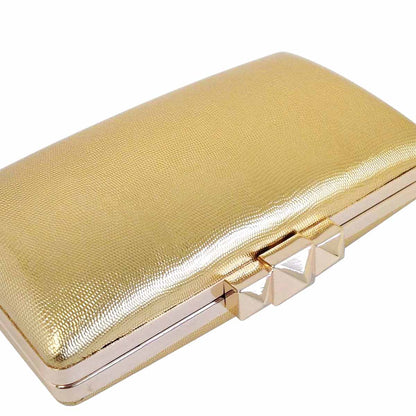 Metallic Hard Case Box Clutch