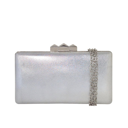 Metallic Hard Case Box Clutch