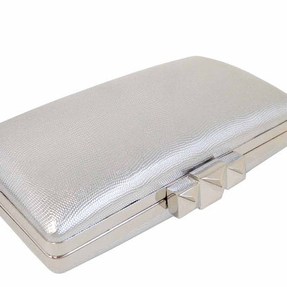 Metallic Hard Case Box Clutch