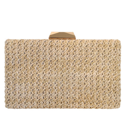 Natural Straw Box Clutch