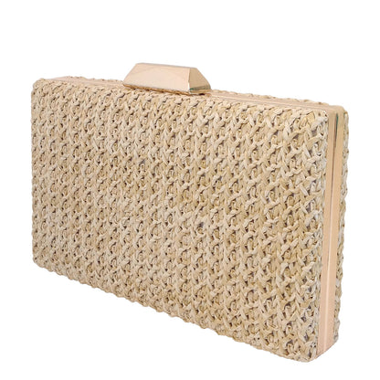 Natural Straw Box Clutch