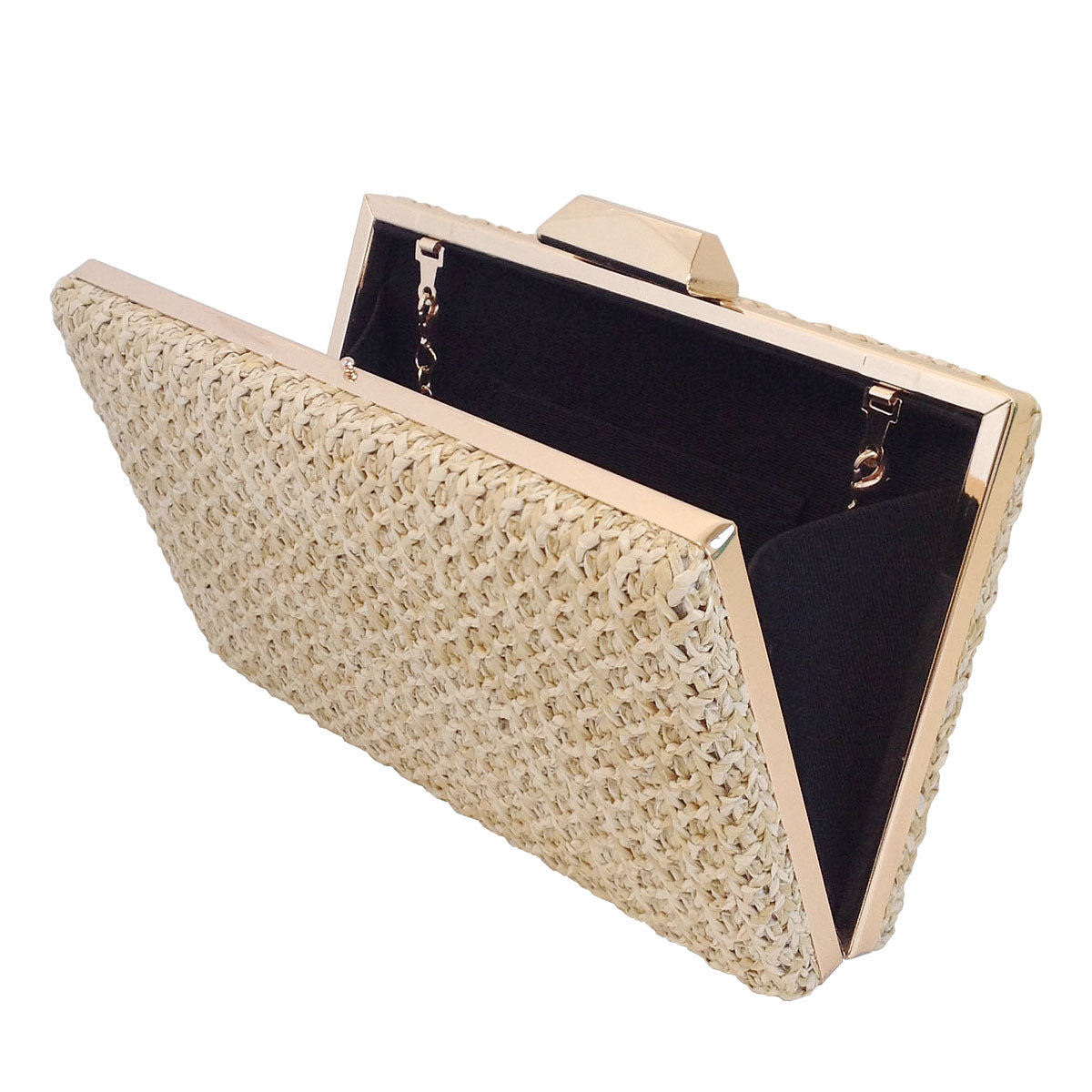 Natural Straw Box Clutch