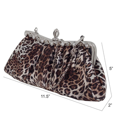 Synthetic Leather Leopard Print Clutch