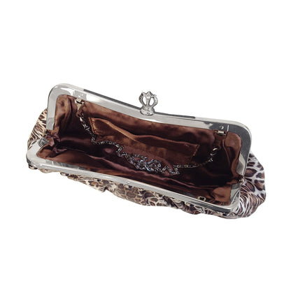 Synthetic Leather Leopard Print Clutch