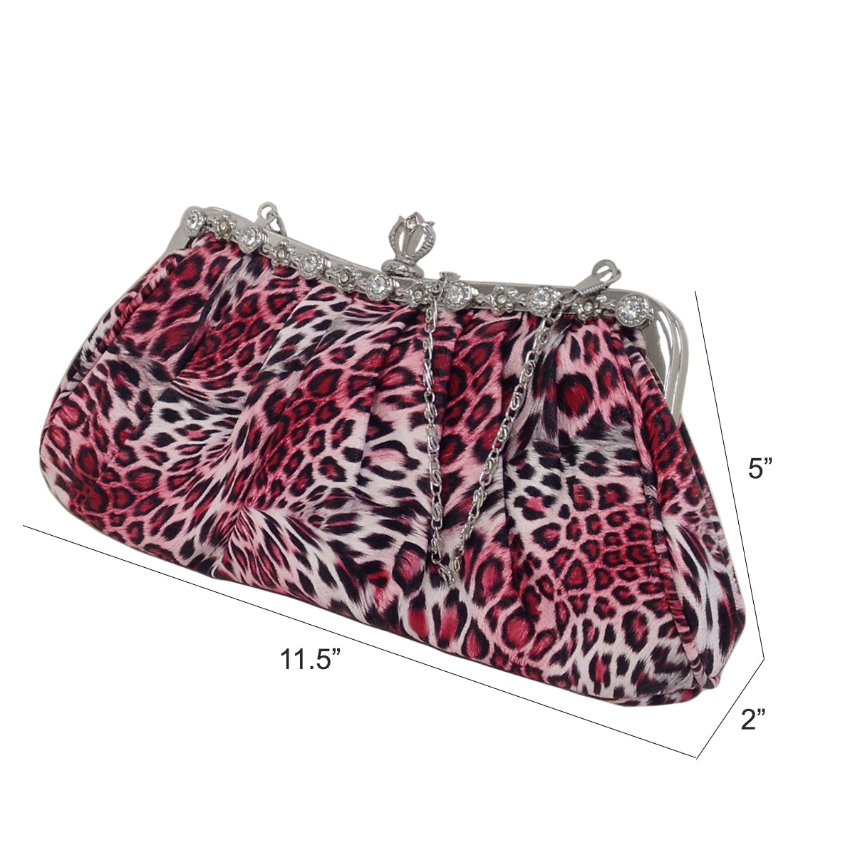 Synthetic Leather Leopard Print Clutch