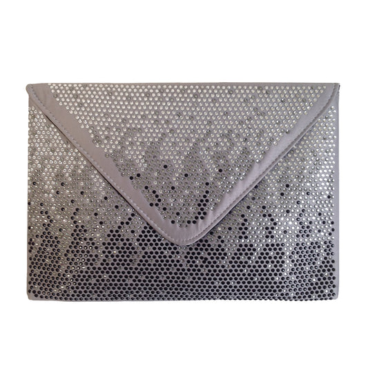 Stone Accent Fabric Envelope Clutch