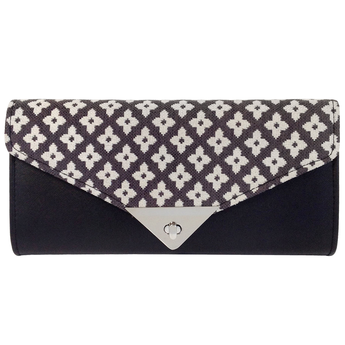 Women's Woven Flap Clutch Purse