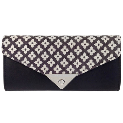 Women's Woven Flap Clutch Purse