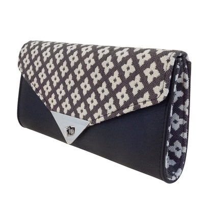 Women's Woven Flap Clutch Purse