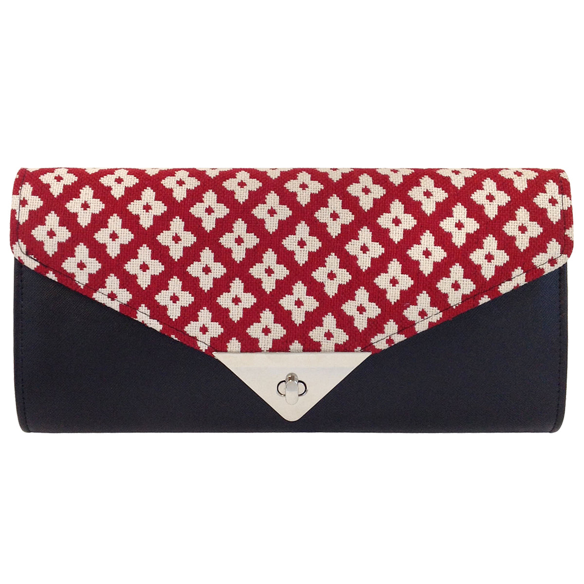 Women's Woven Flap Clutch Purse