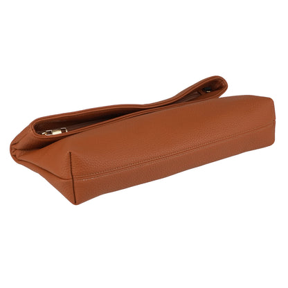 Faux Leather Oversize Foldover Clutch