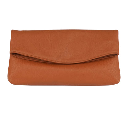 Faux Leather Oversize Foldover Clutch