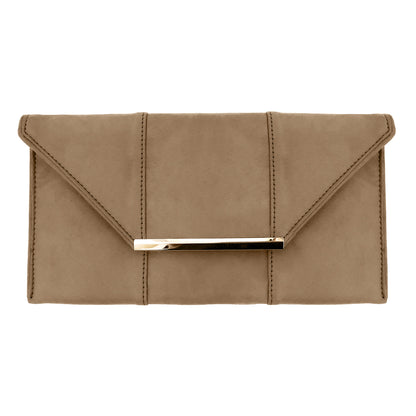 Faux Microsuede Envelope Clutch