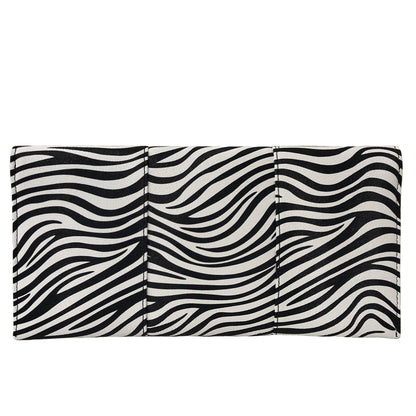 Synthetic Leather Zebra Print Envelope Clutch