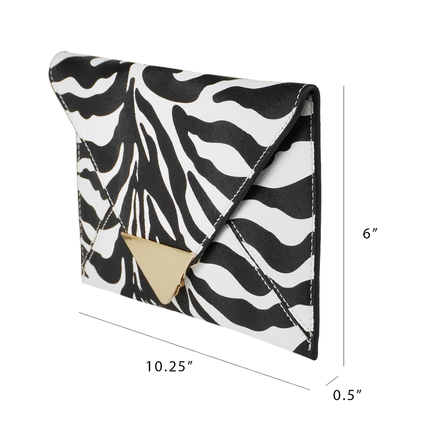 Synthetic Leather Zebra Print Envelope Clutch