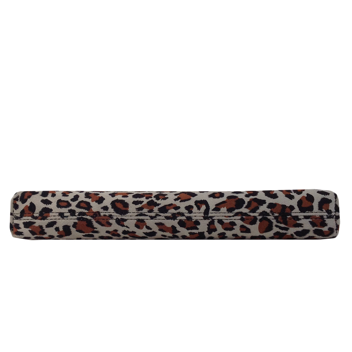 Faux Suede Top Handle Small Leopard Clutch