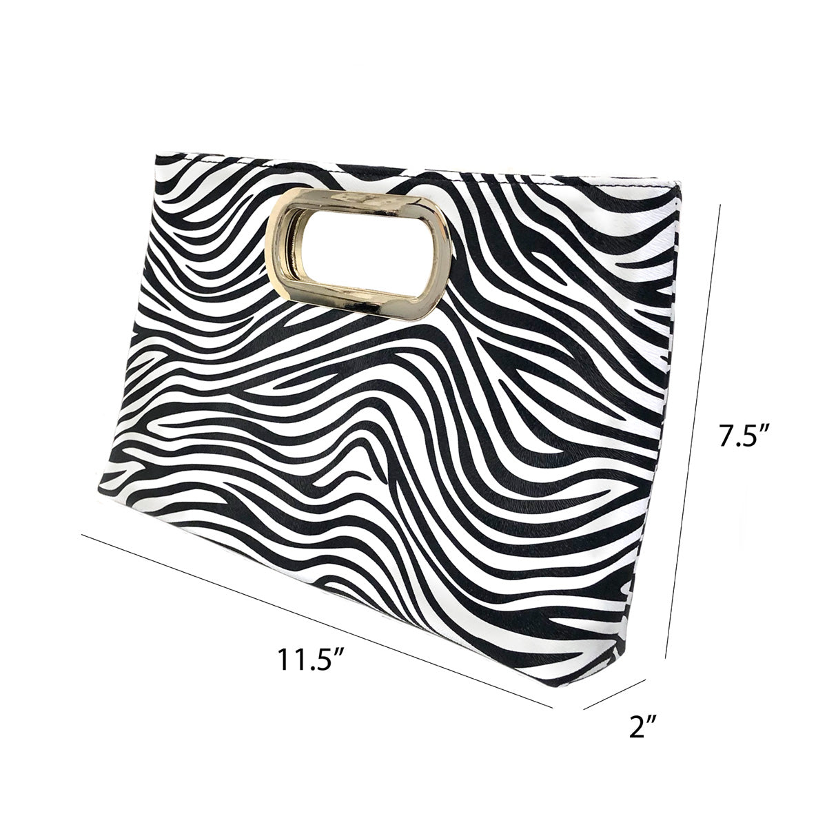 Top Handle Zebra Print Clutch