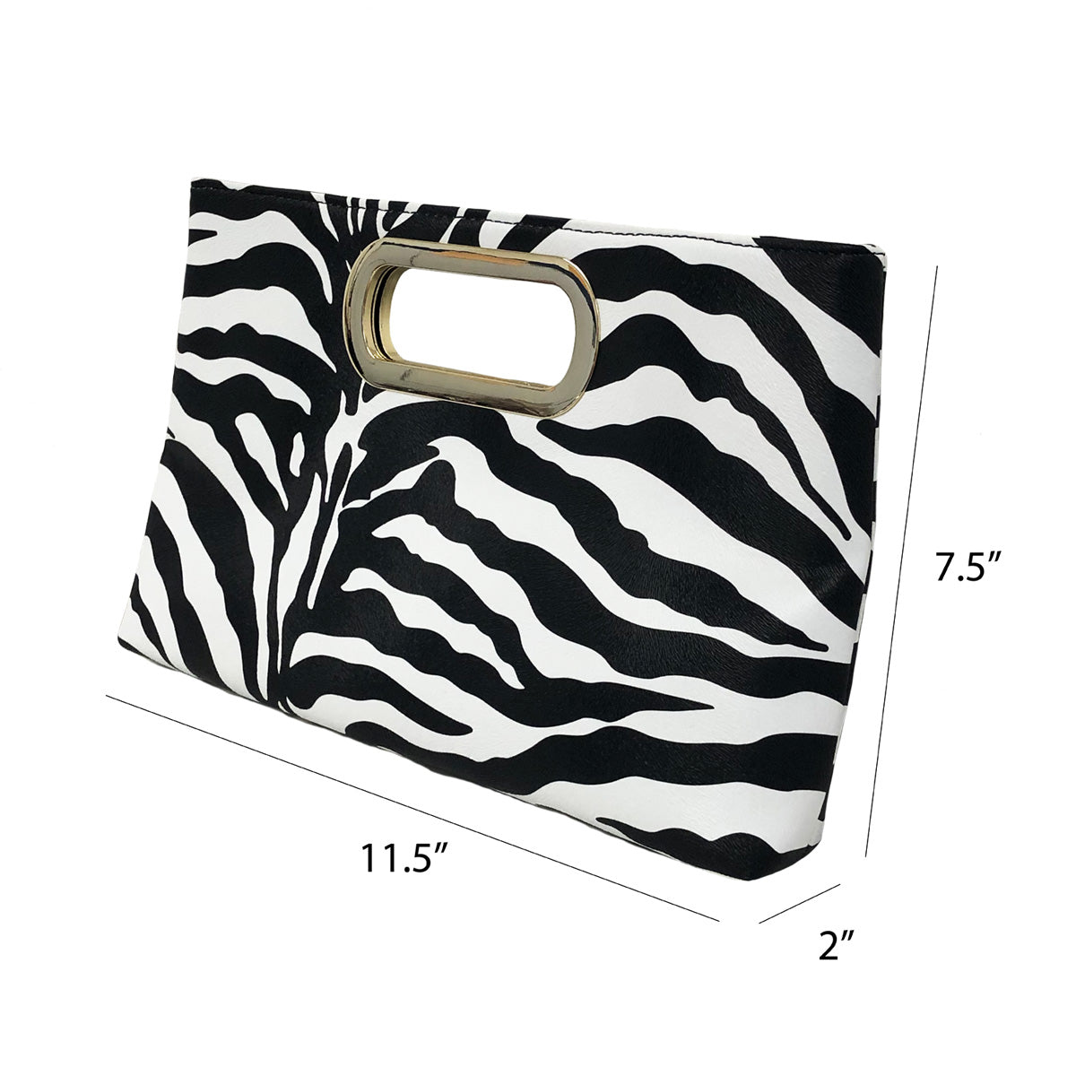 Top Handle Zebra Print Clutch