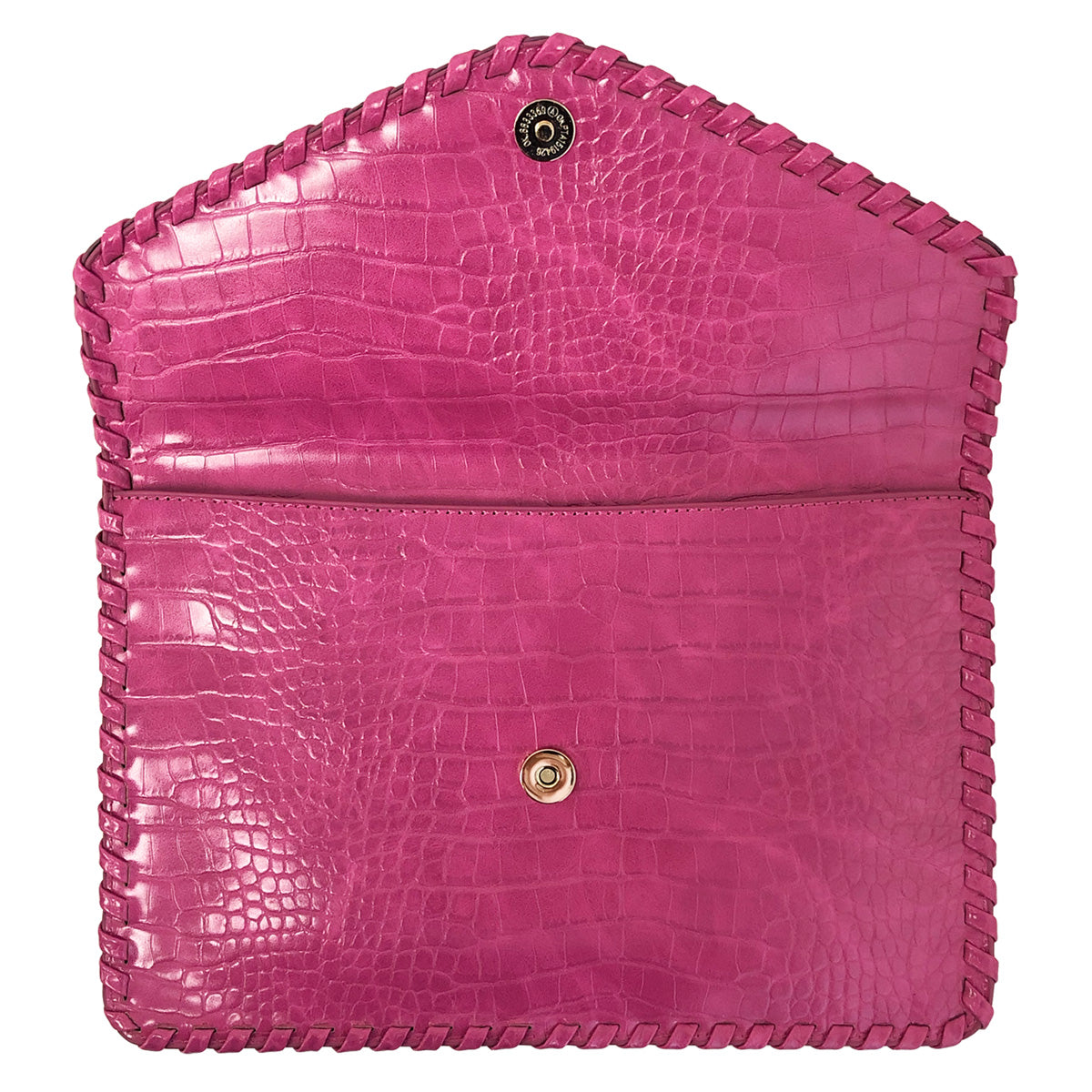 Flat Crocodile Pattern Envelope Clutch