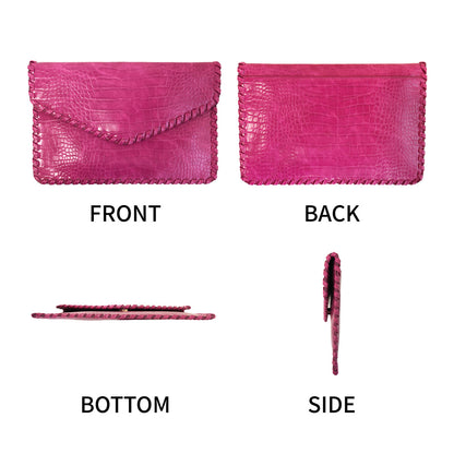 Flat Crocodile Pattern Envelope Clutch