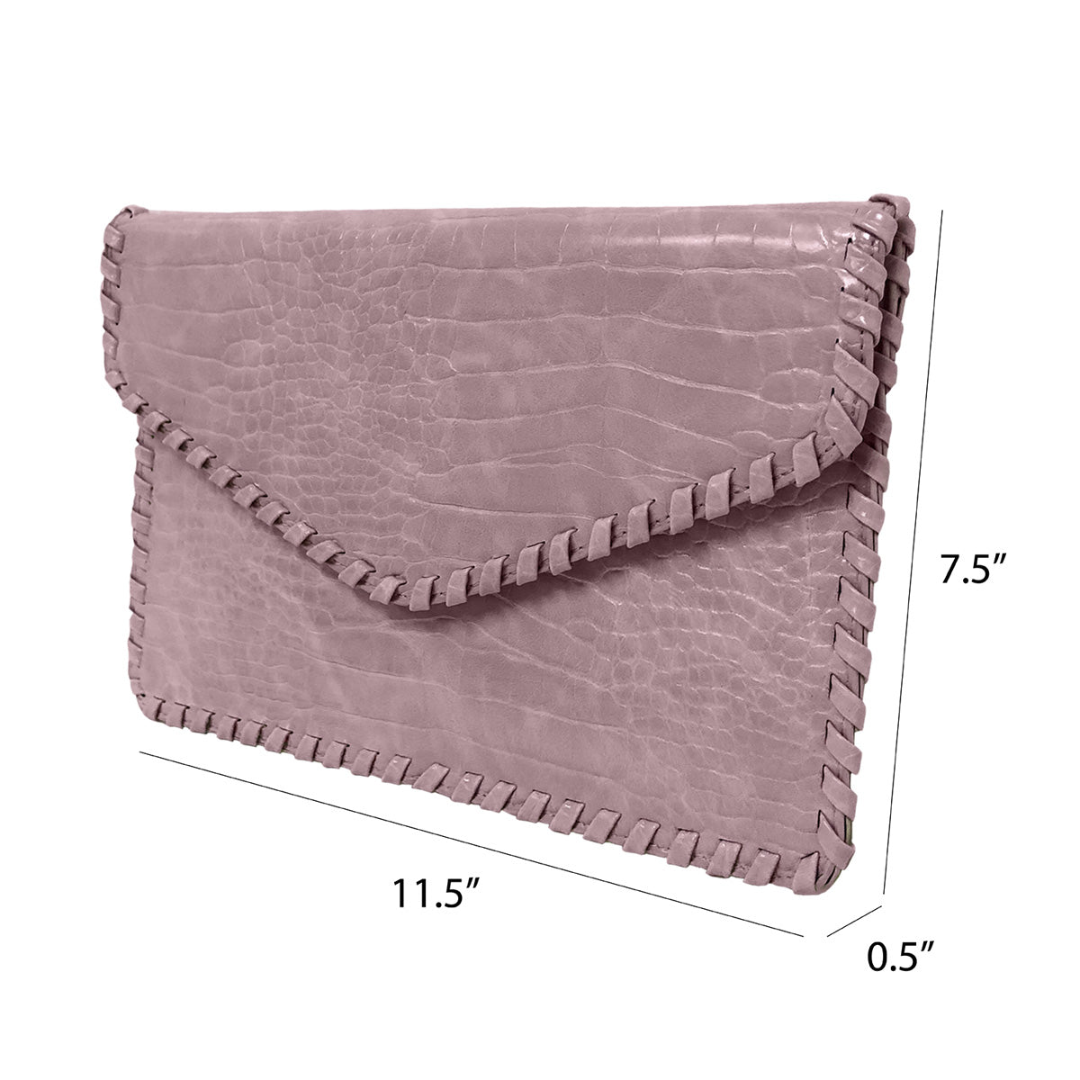 Flat Crocodile Pattern Envelope Clutch