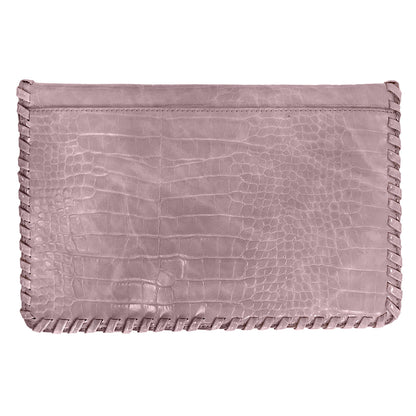 Flat Crocodile Pattern Envelope Clutch