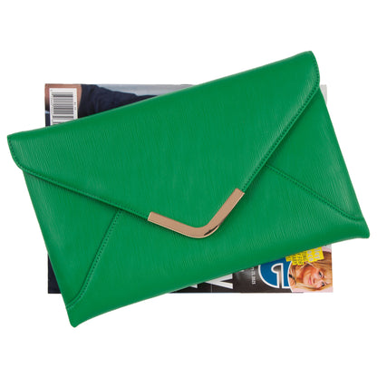 Faux Leather Envelope Clutch Purse