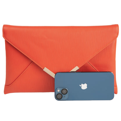 Faux Leather Envelope Clutch Purse