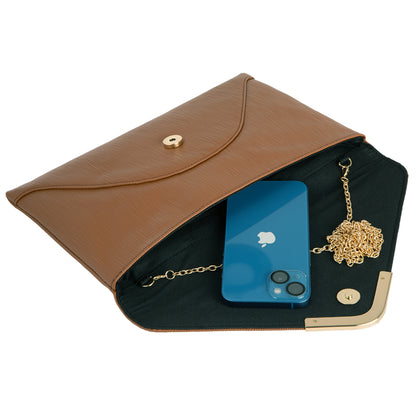 Faux Leather Envelope Clutch Purse