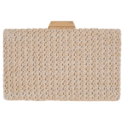 Natural Straw Box Clutch