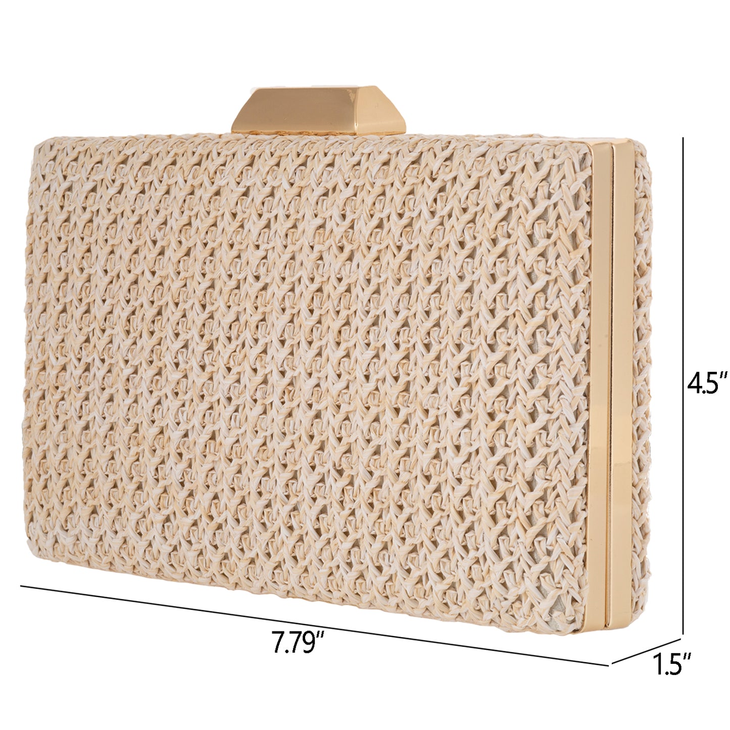 Natural Straw Box Clutch