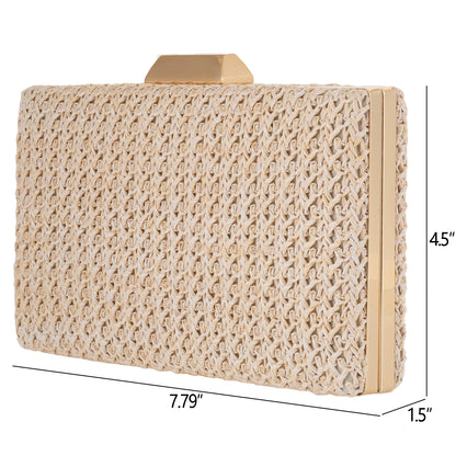 Natural Straw Box Clutch