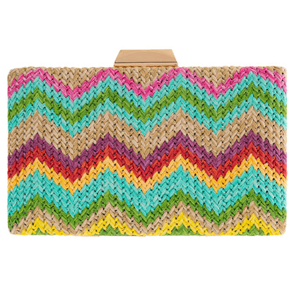 Natural Straw Box Clutch