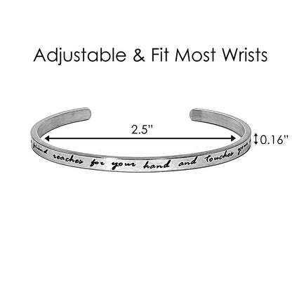 JNB/0746/ Inspirational Engraved Stainless Steel Cuff Bracelet-A truefriend Ship