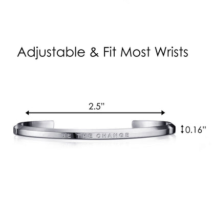 JNB/0790/ Inspirational Engraved Stainless Steel Cuff Bracelet Personalized Gift