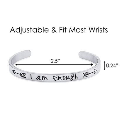 JNB/0836/ Inspirational Engraved Stainless Steel Cuff Bracelet Personalized Gift