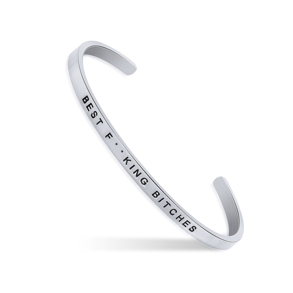 JNB/0839/ Inspirational Engraved Stainless Steel Cuff Bracelet Personalized Gift