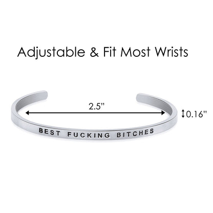 JNB/0839/ Inspirational Engraved Stainless Steel Cuff Bracelet Personalized Gift