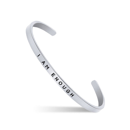 JNB/0841/ Inspirational Engraved Stainless Steel Cuff Bracelet Personalized Gift