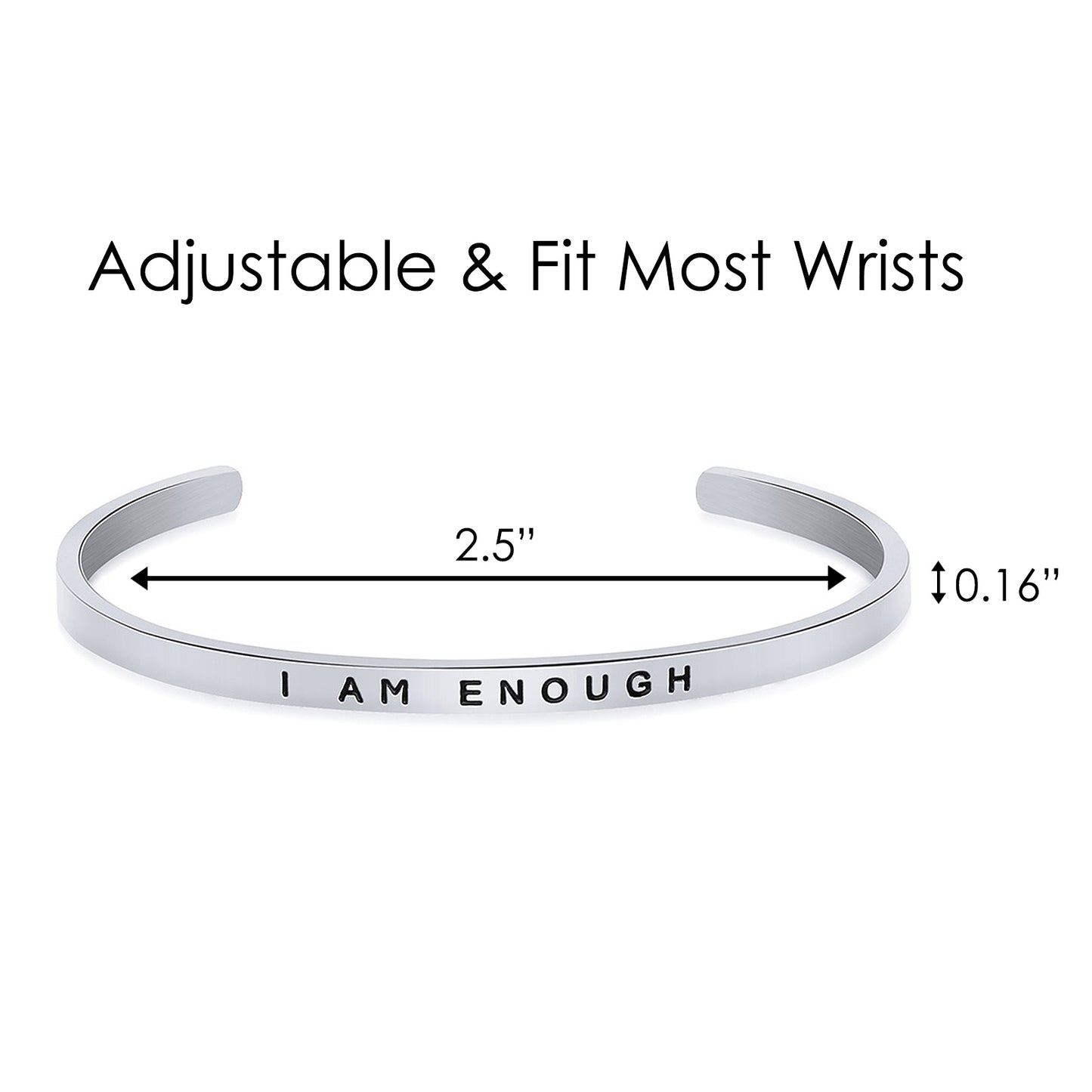 JNB/0841/ Inspirational Engraved Stainless Steel Cuff Bracelet Personalized Gift