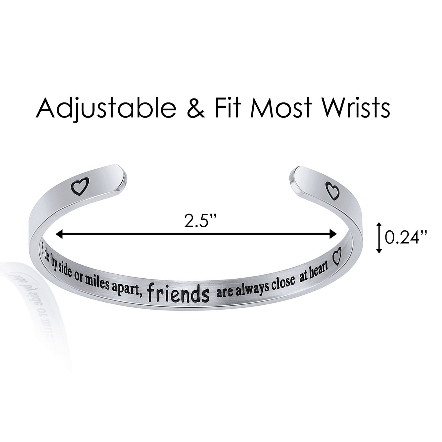 JNB/0851/ Inspirational Engraved Stainless Steel Cuff Bracelet Personalized Gift