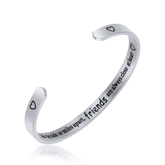 JNB/0851/ Inspirational Engraved Stainless Steel Cuff Bracelet Personalized Gift