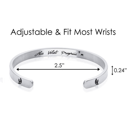 JNB/0855/ Inspirational Engraved Stainless Steel Cuff Bracelet Personalized Gift