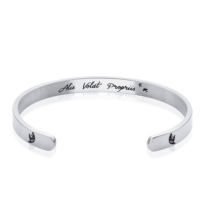 JNB/0855/ Inspirational Engraved Stainless Steel Cuff Bracelet Personalized Gift